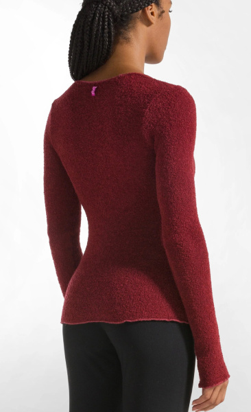 Bouclé Knit Longsleeve - Tango Red - 1