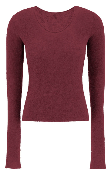 Bouclé Knit Longsleeve - Cordovan Red - 4