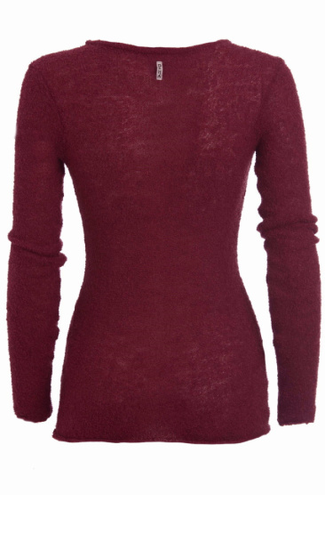 Bouclé Knit Longsleeve - Cordovan Red - 5