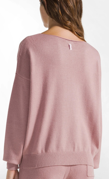 Round Neck Knit Sweater - Misty Rose - 3