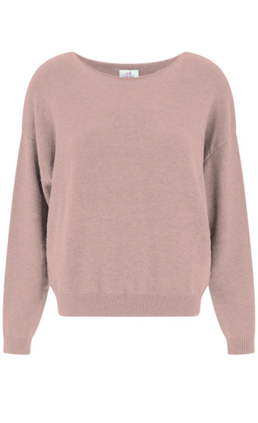 Round Neck Knit Sweater - Misty Rose - 4