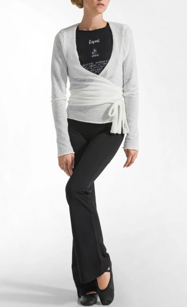 Bouclé Knit Wrap - White - 4