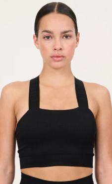 LUNA Sculpt Bandeau Rib Bra - Black