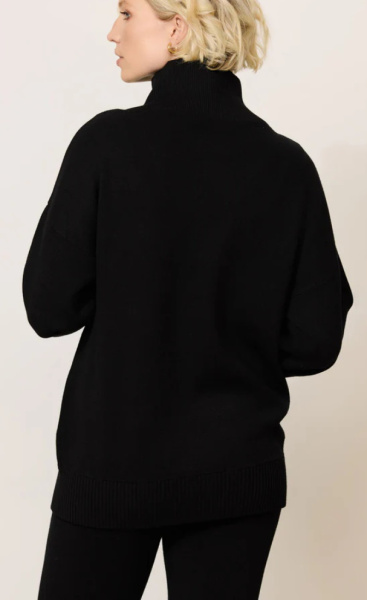 LUNE Olly Oversized Zip Sweater - Black - 2