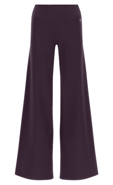 Long Jersey Wide Leg Pants - Plum Violet - 2